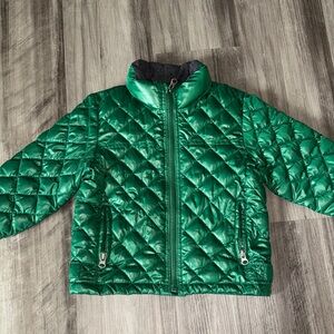 Baby GAP 3T green puffer quilted winter coat boys girls St. Patrick’s Day paddy